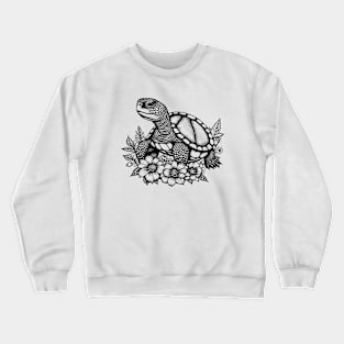 Adorable Turtle Design in Retro Black and White style Crewneck Sweatshirt